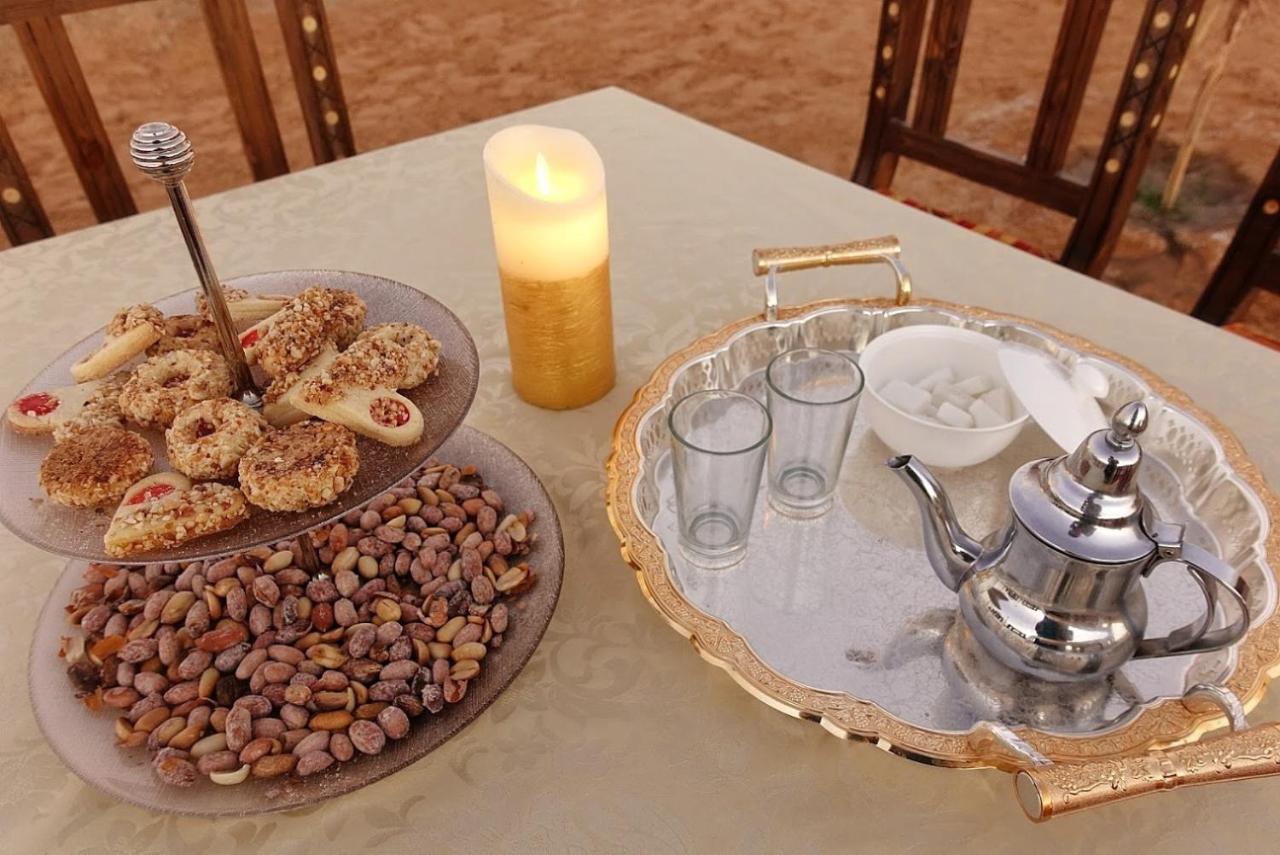 Sahara Majestic Luxury Camp Hotel Merzouga Exterior photo Arabic coffee and baklava